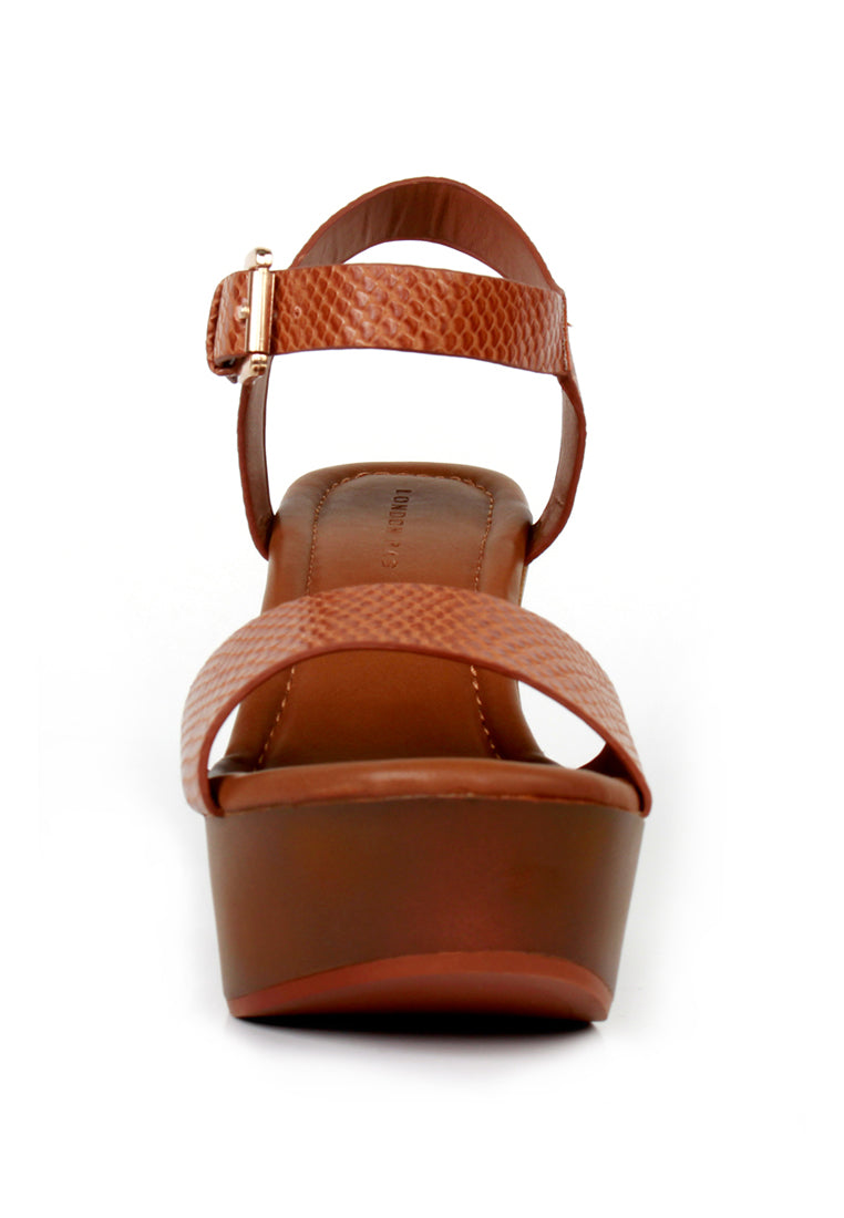 Tan Strap Heels - Tan