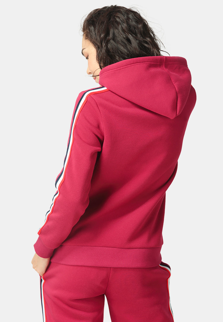 Taped Sleeve Hoodie - Wine