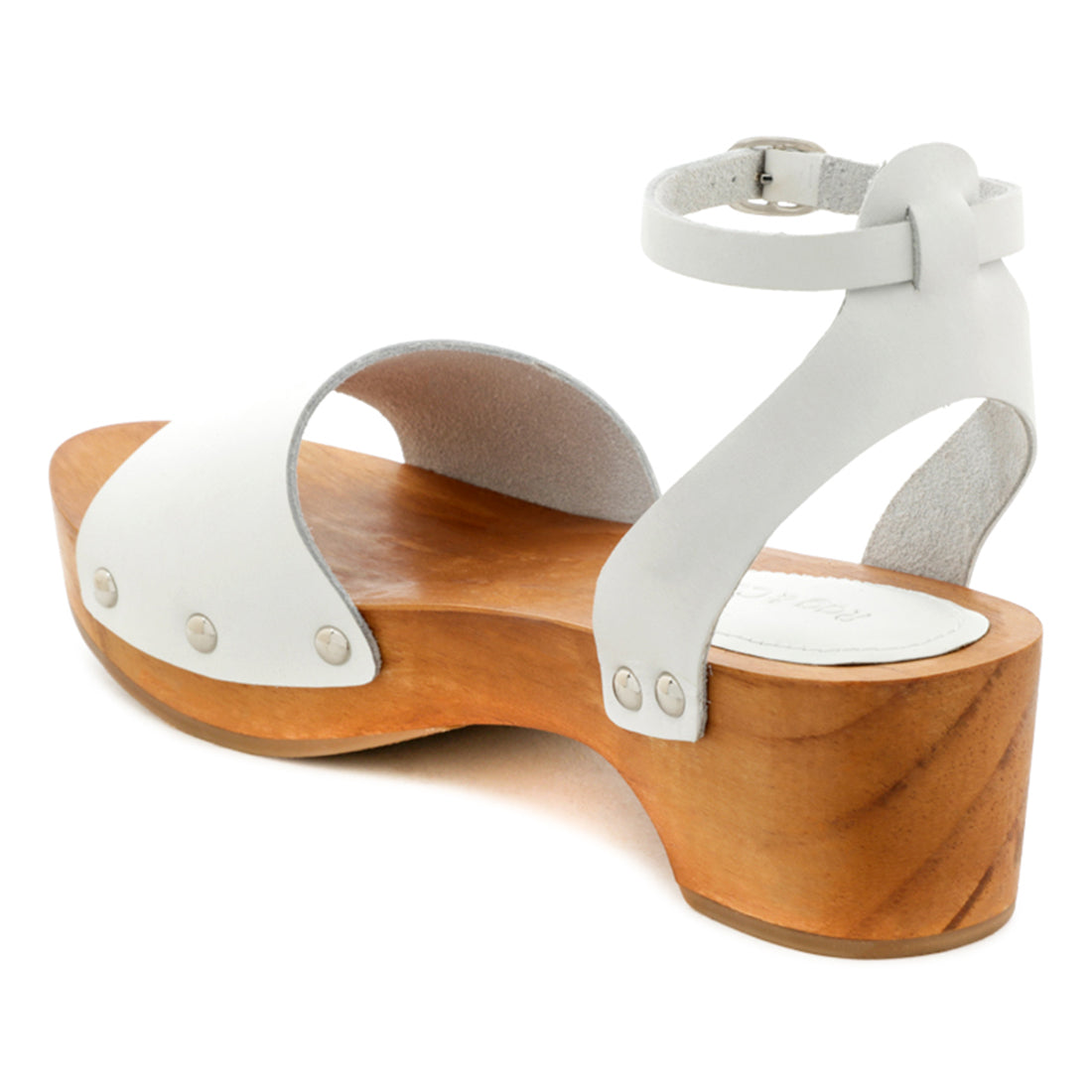 CARA White Wooden Clogs - White