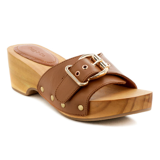 POLLY Clogs in Tan - Tan