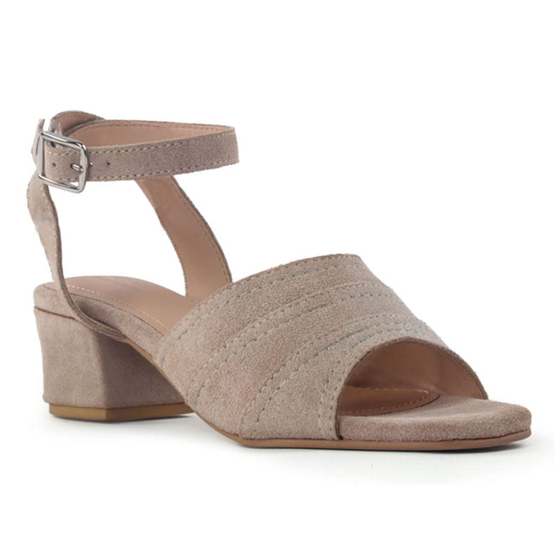 SIGRID Fine Suede Block Heeled Sandal