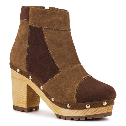 Black Fine Suede Patchwork Ankle Boots