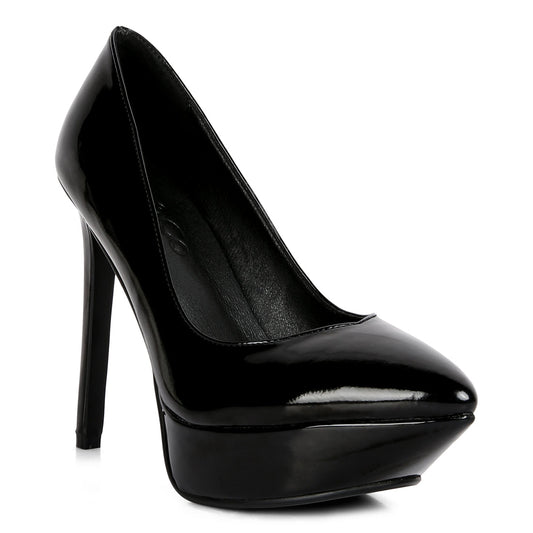 patent stiletto sandals#color_black