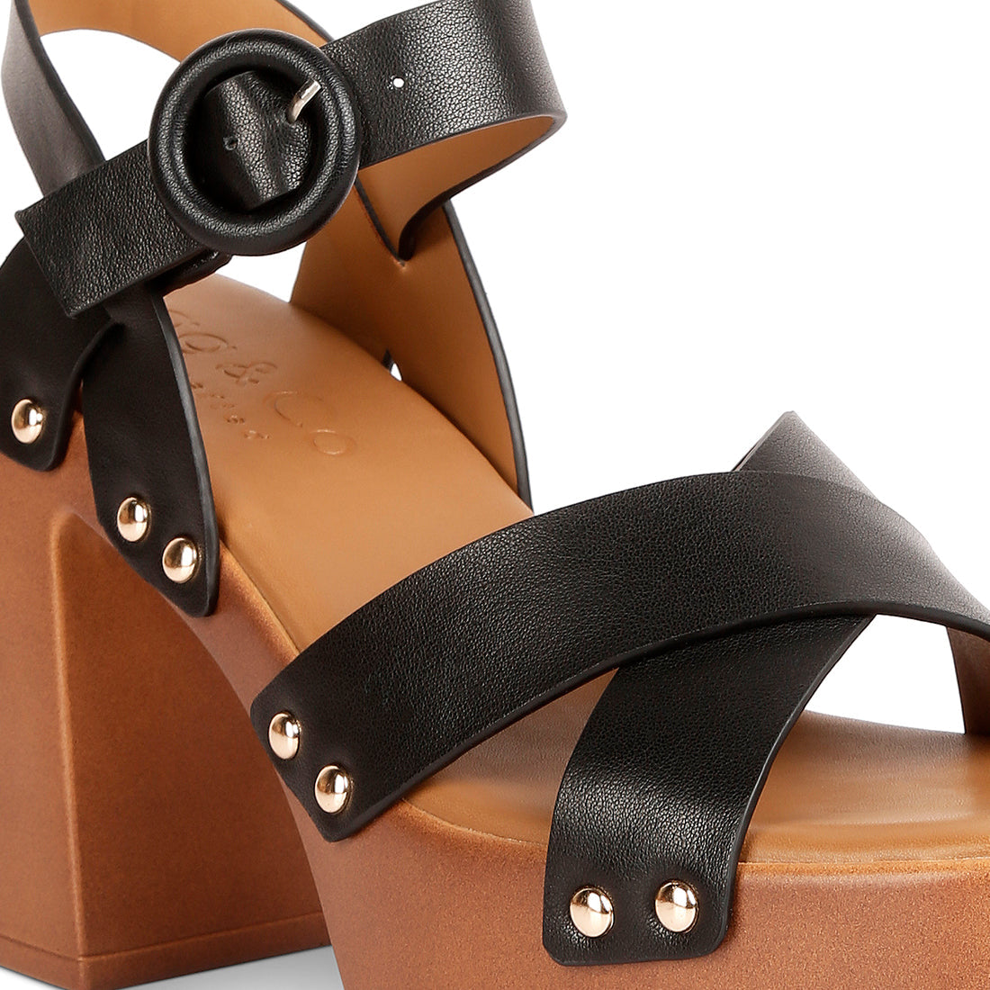 cross strap embellished heels#color_black