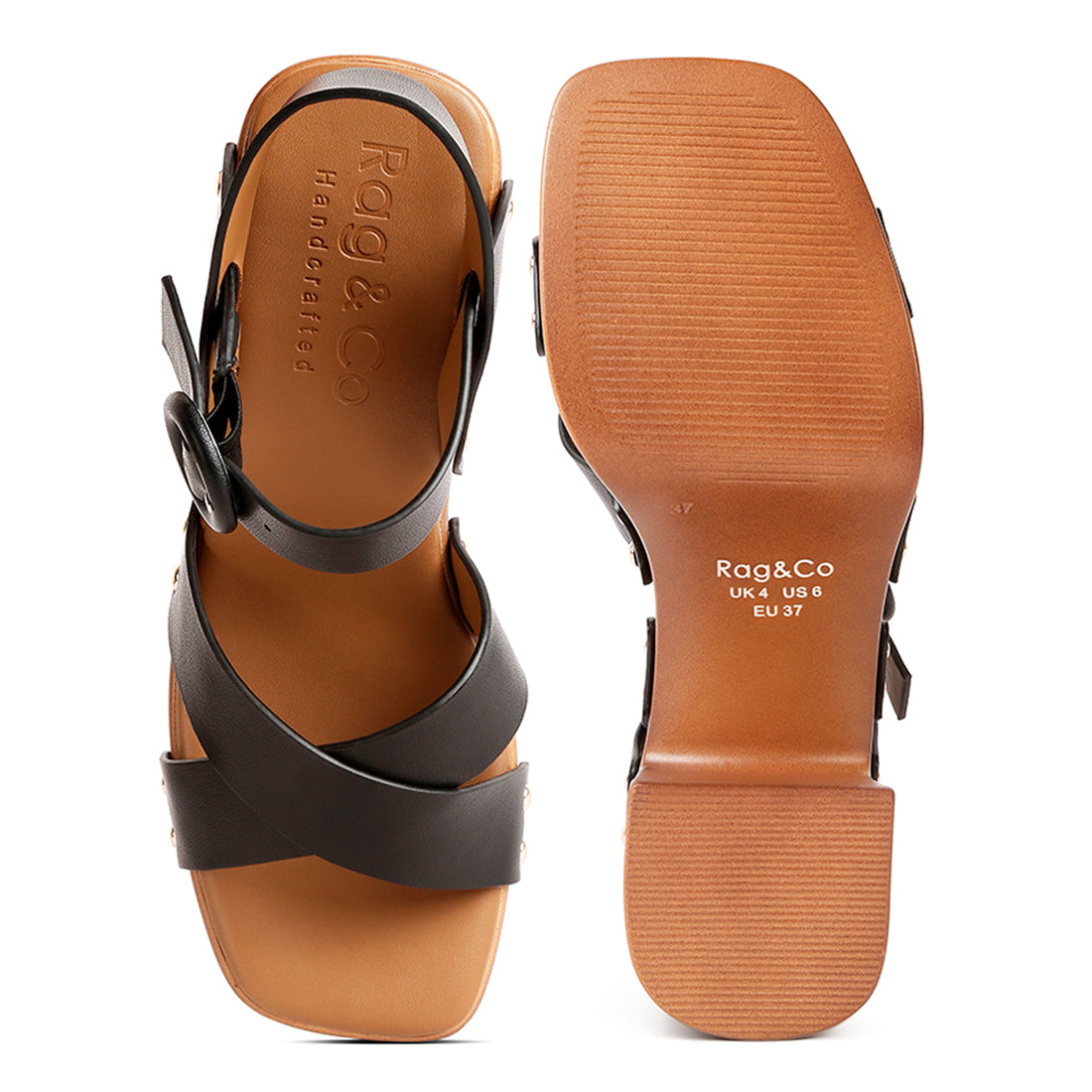 cross strap embellished heels#color_black