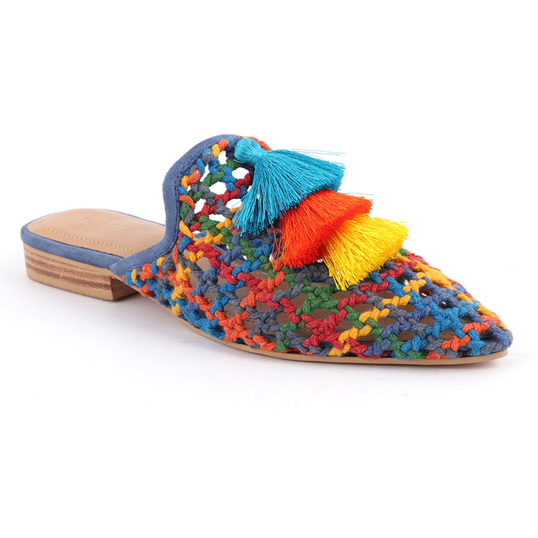 multi color woven up miriam flat mules#color_multi