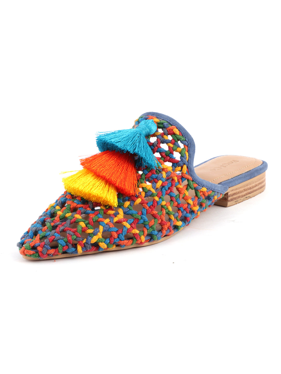 multi color woven up miriam flat mules#color_multi