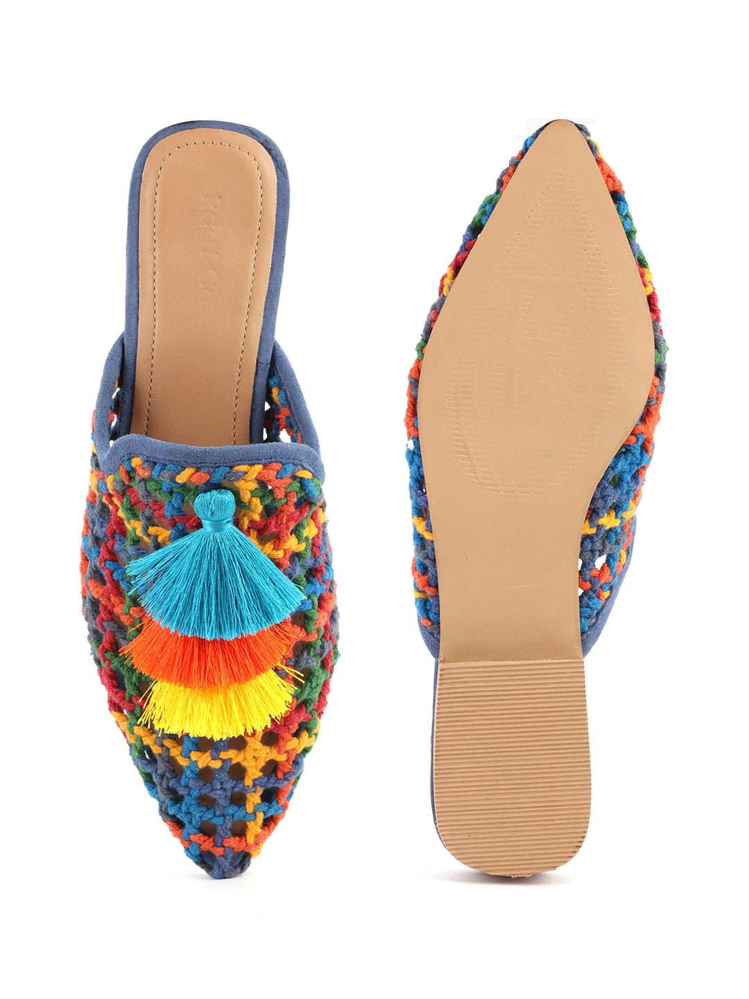 multi color woven up miriam flat mules#color_multi