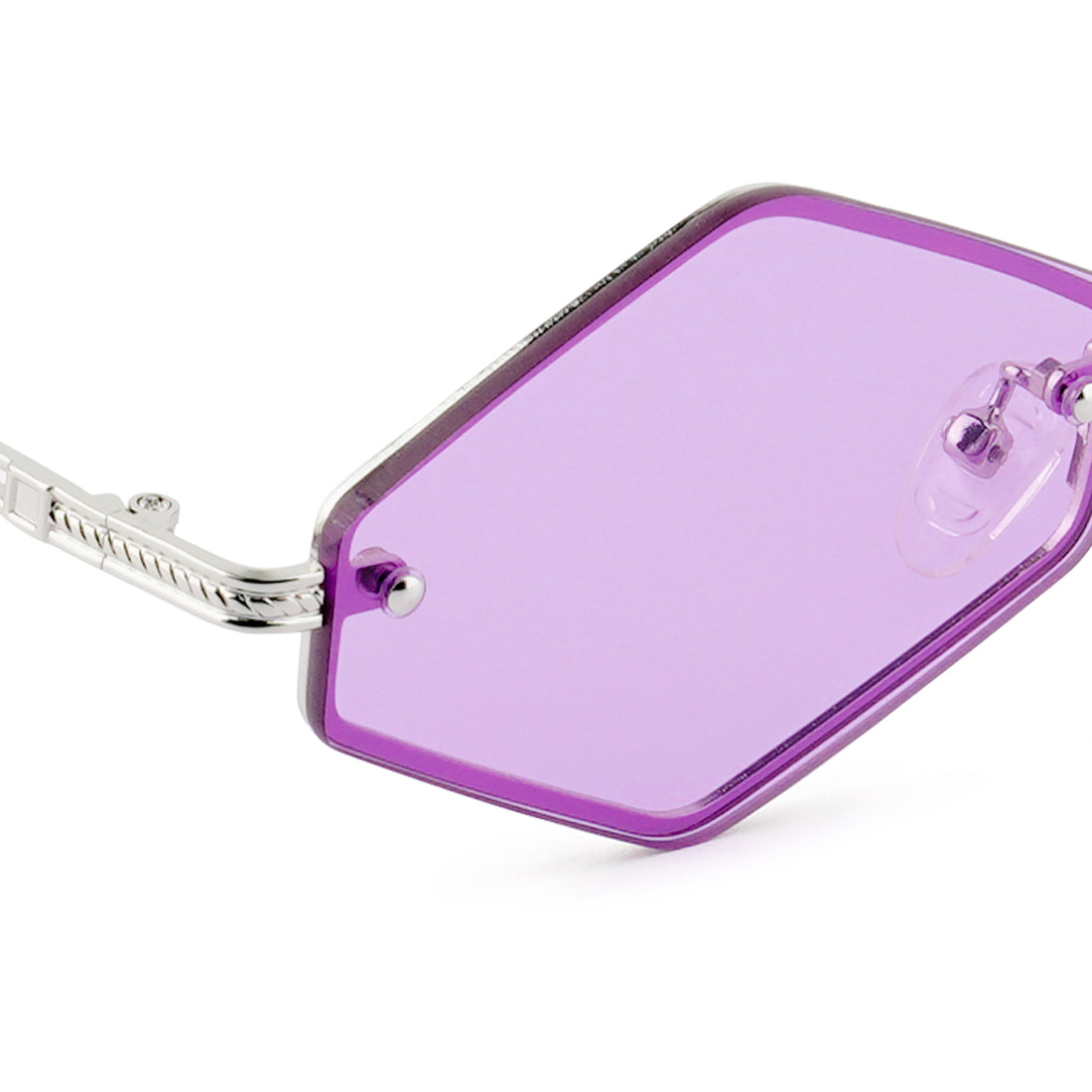 Thin Rim Rhombus Sunglasses In Purple