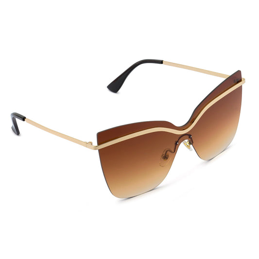 Stylized Rim Cateye Sunglasses In Tan