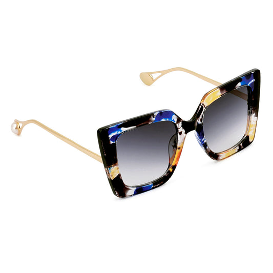 Stare Game Square Frame Oversized Sunglasses In Multicolor