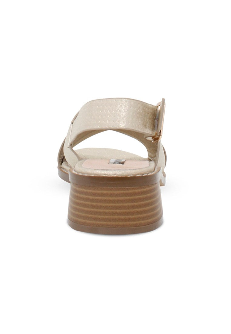 Gold Cross Strap Slingback Sandals - Gold