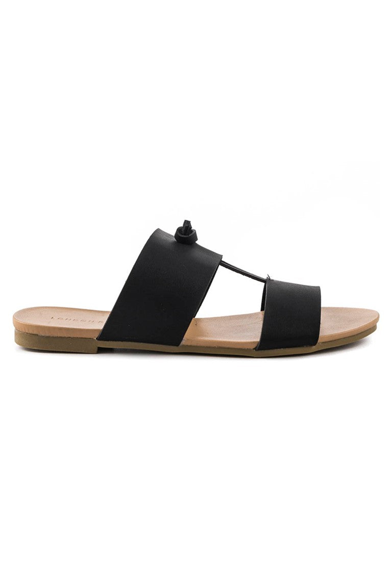 Black Flat Slide Thongs - Black