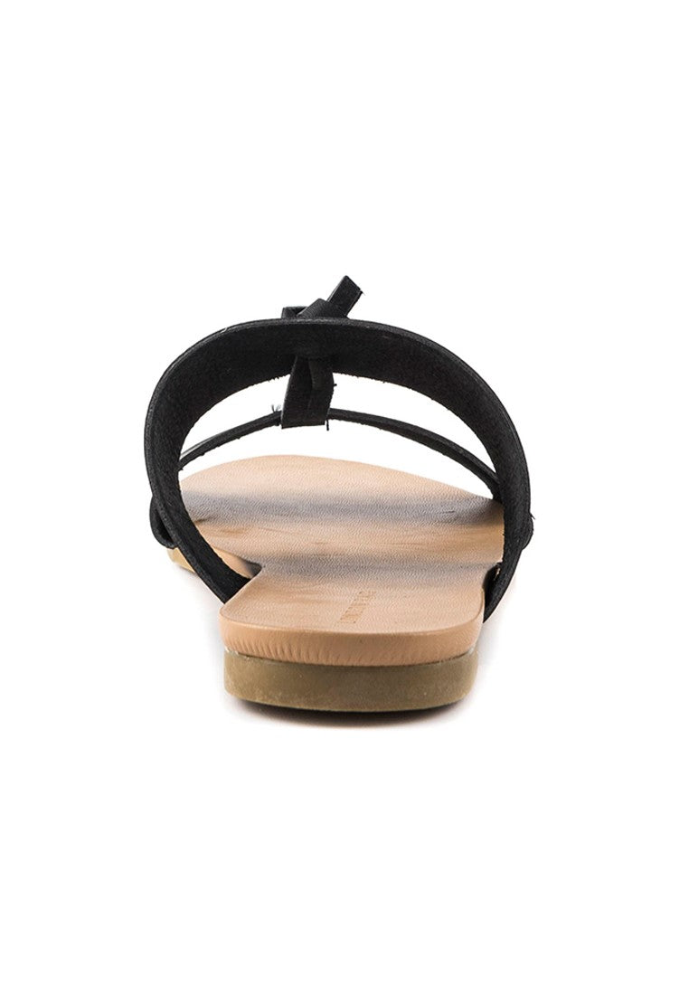 Black Flat Slide Thongs - Black