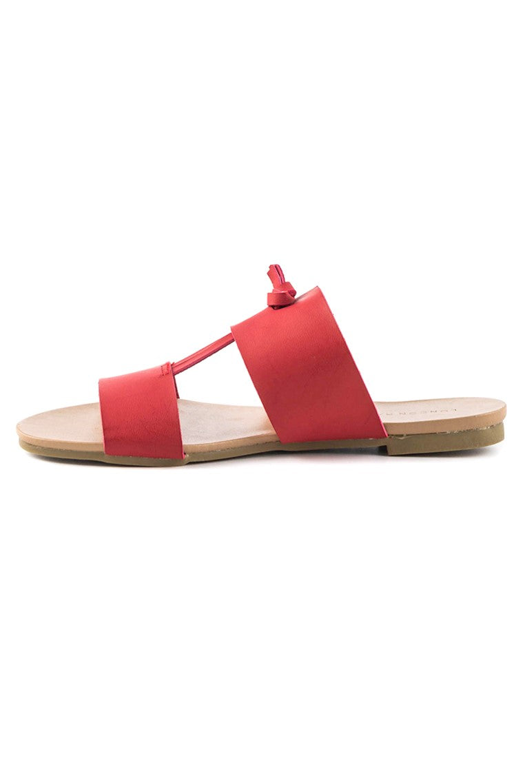 Red Slip-On Flat Sandal - Red