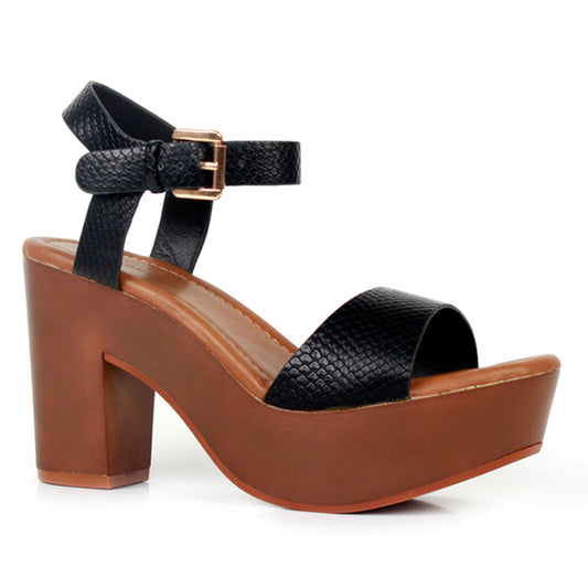 Black Strap Heels - Black
