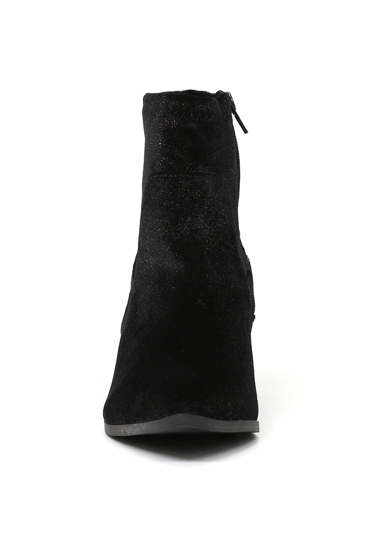 Black Sparkling Glitter Boots - Black