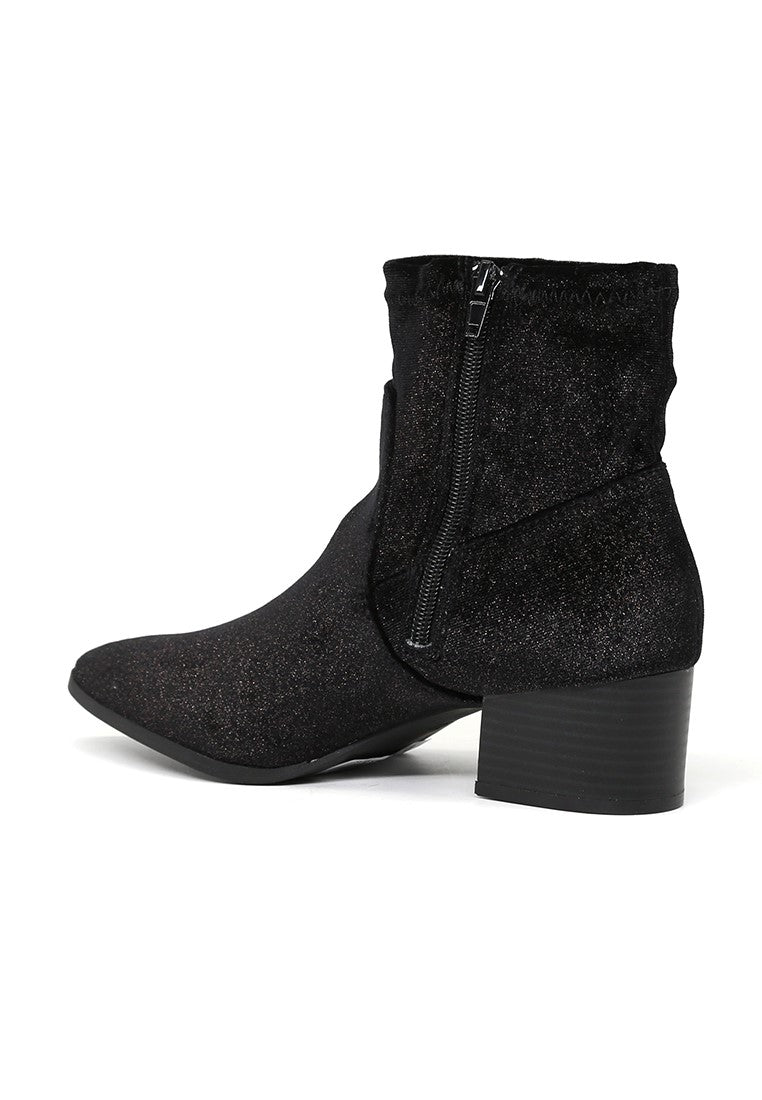 Black Sparkling Glitter Boots - Black