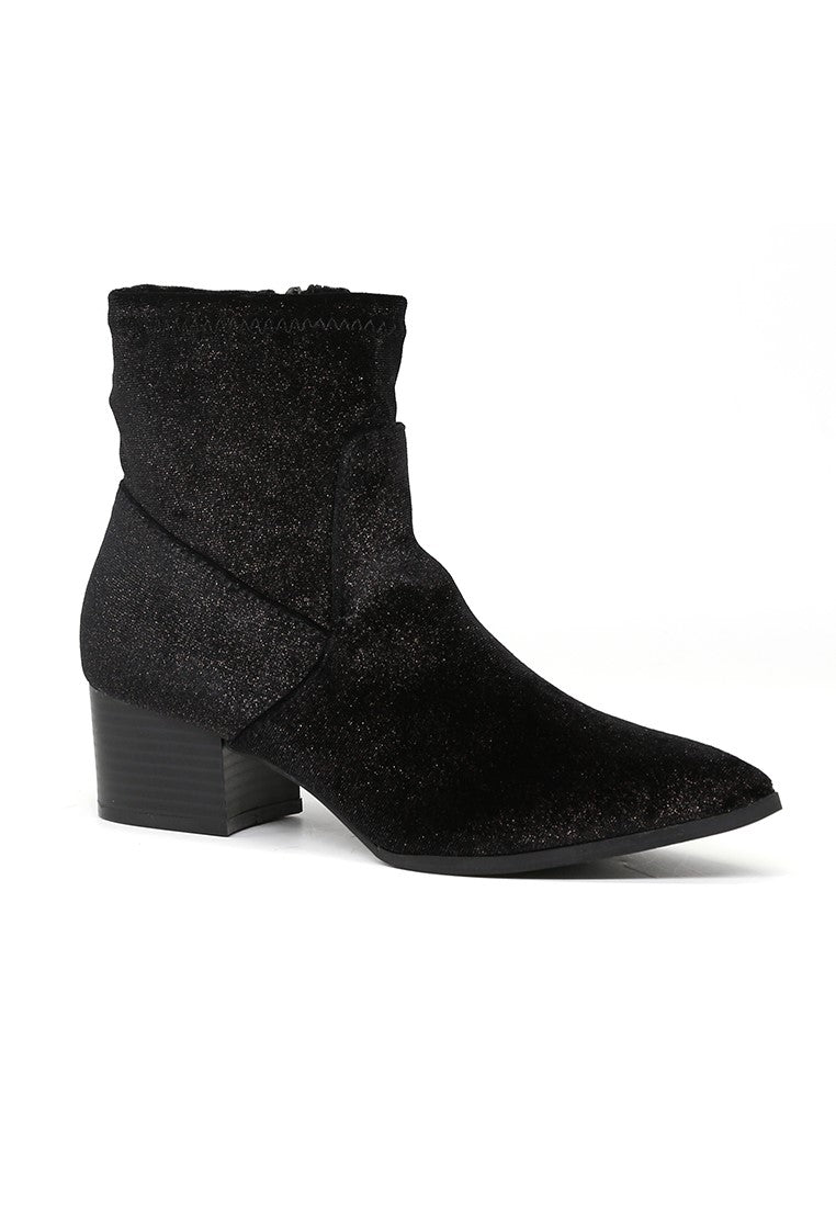 Black Sparkling Glitter Boots - Black