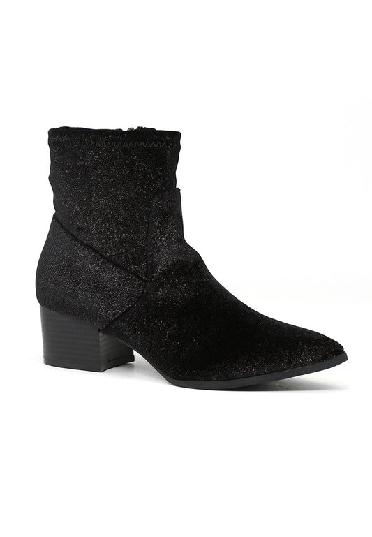 Black Sparkling Glitter Boots - Black