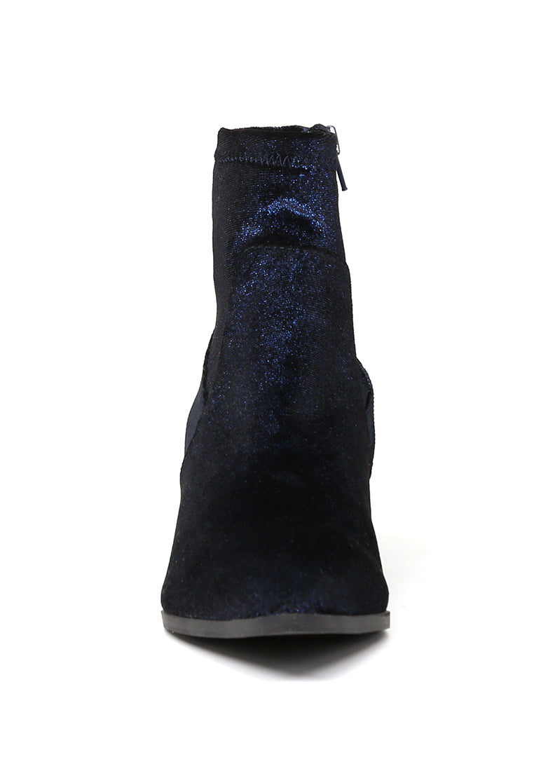 Blue Sparkling Glitter Boots - Blue