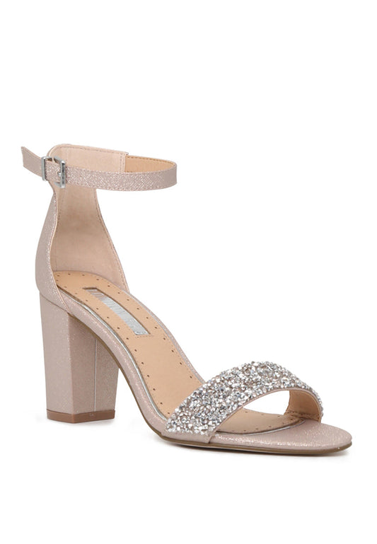 Heather Sophie Natural Color Ankle Strap Open Toe Sandals - Beige