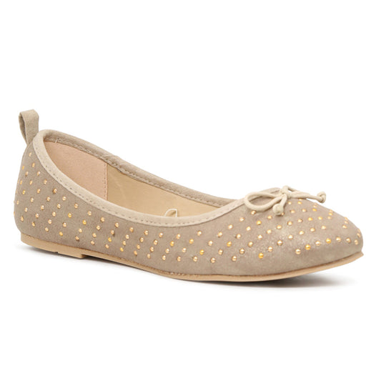 Golden Velvet Ballerinas - Gold