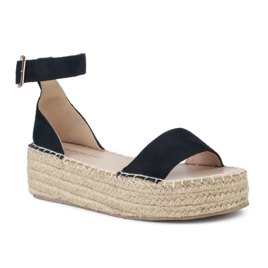 Black Espadrilles with braided Platform - Black
