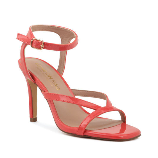 Coral High Heel Strappy Ankle Strap Sandal - Coral