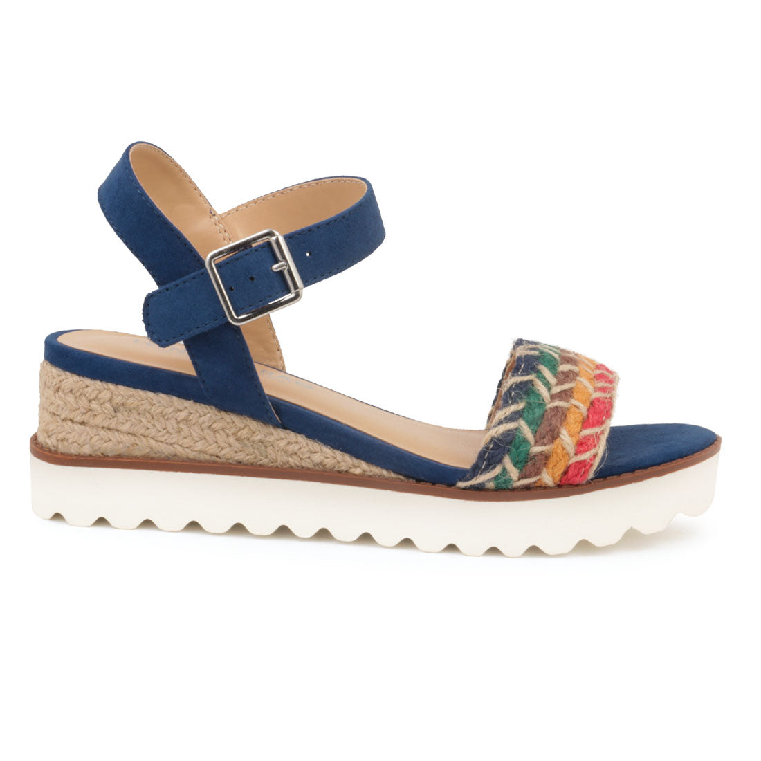 Navy Wedge Sandals - Navy