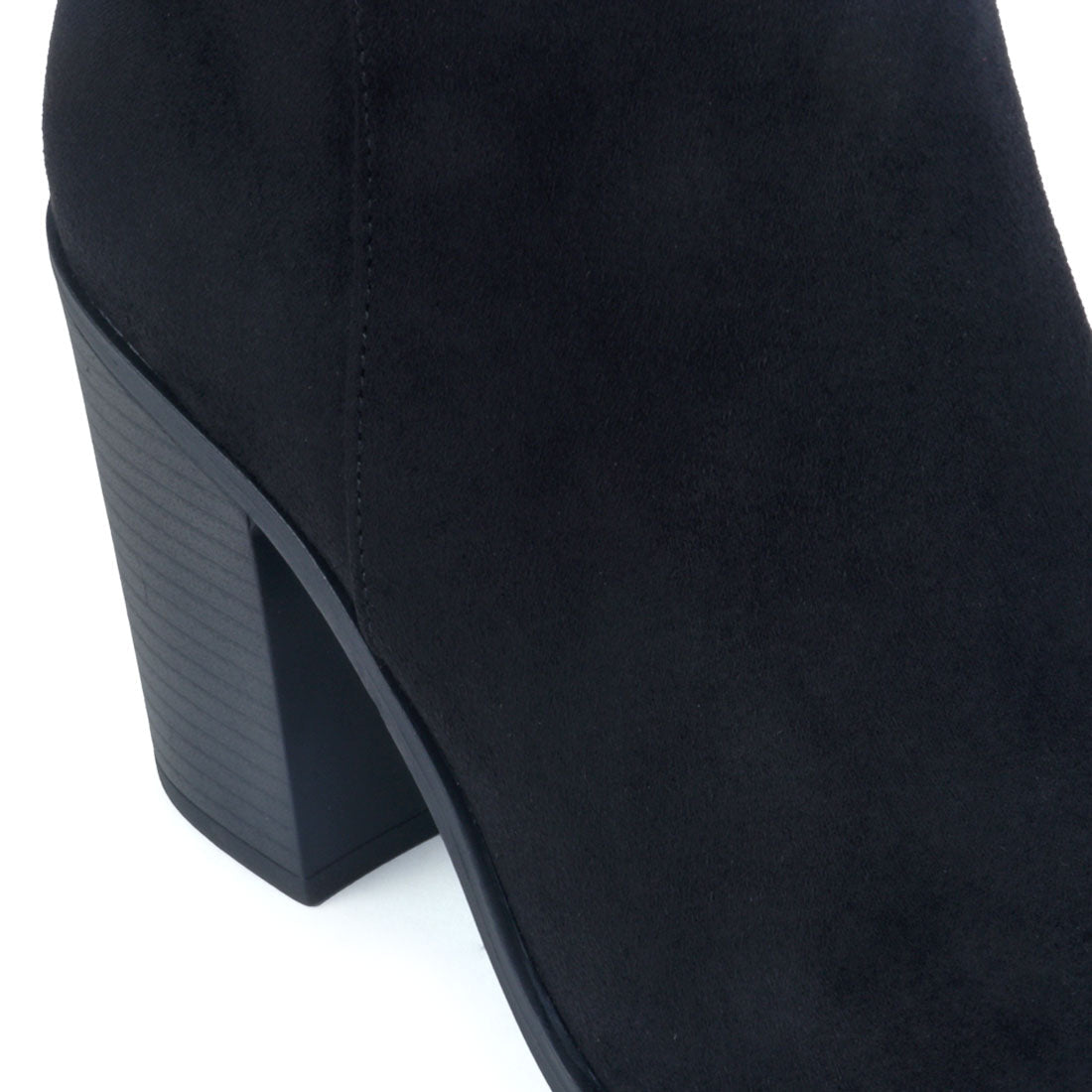 Black Block Heeled Boot - Black