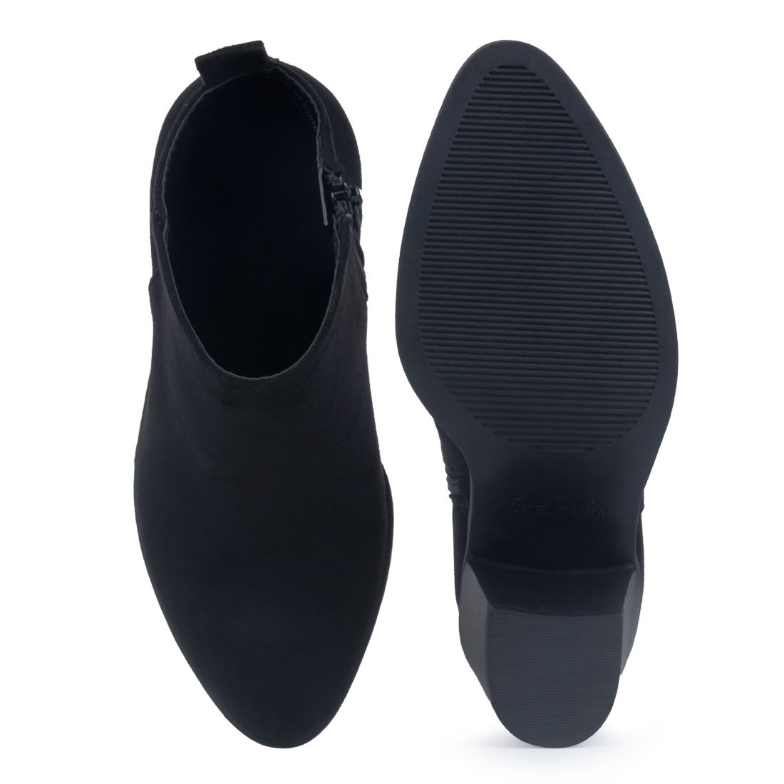 Black Block Heeled Boot - Black