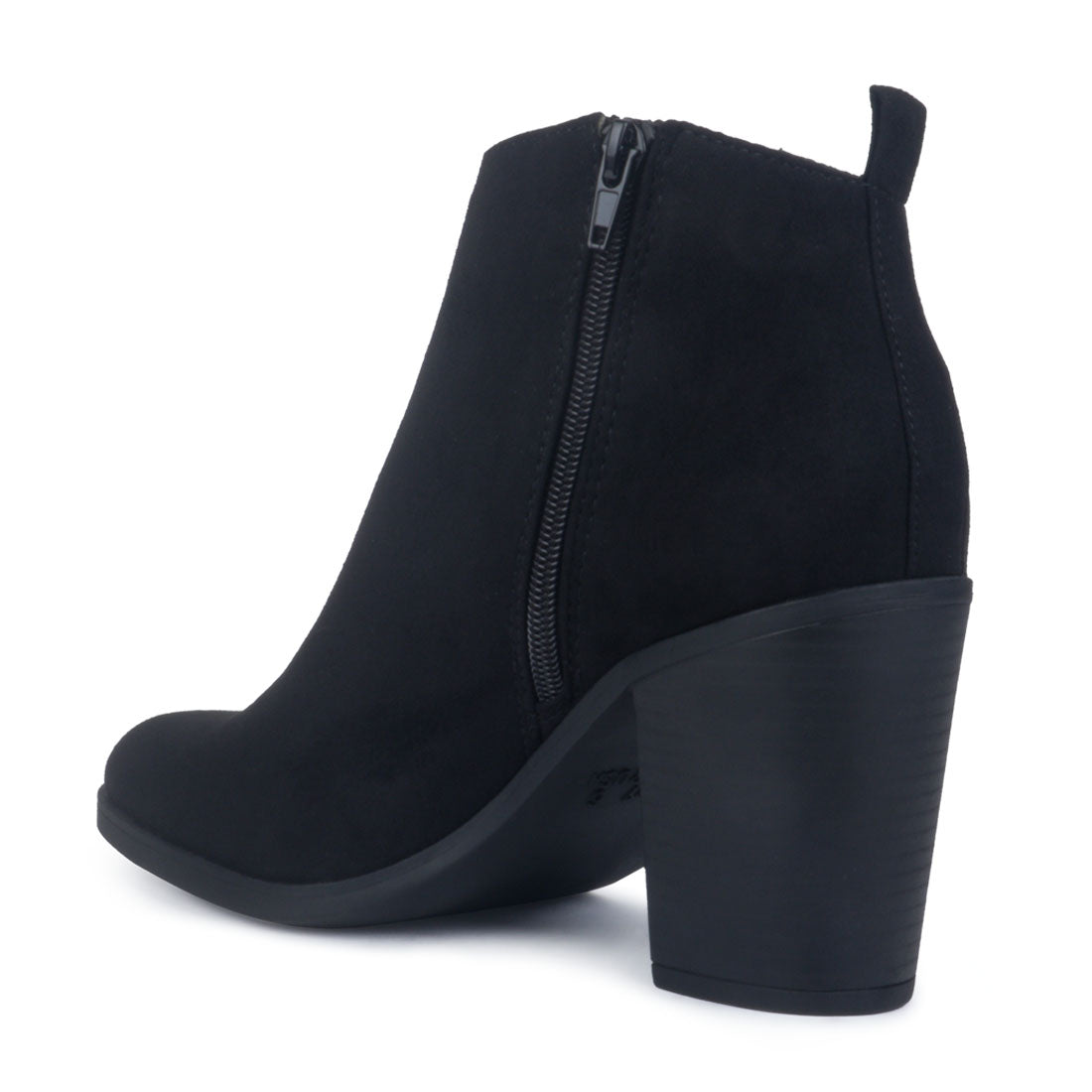 Black Block Heeled Boot - Black