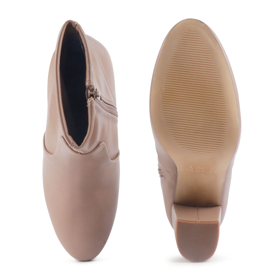 Block Heeled Boot - Brown