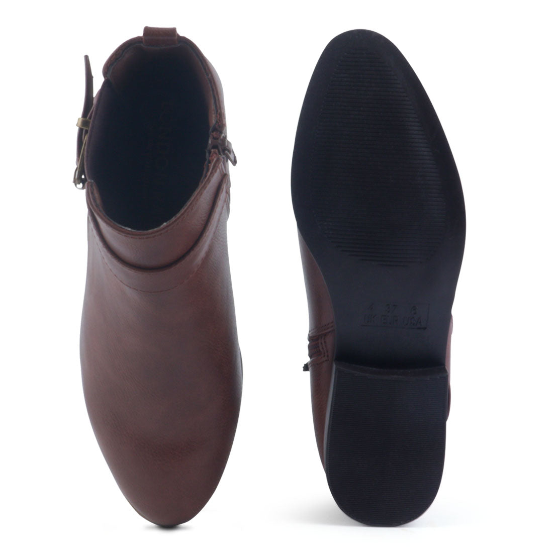 Brown Golden Buckle Boot - Brown