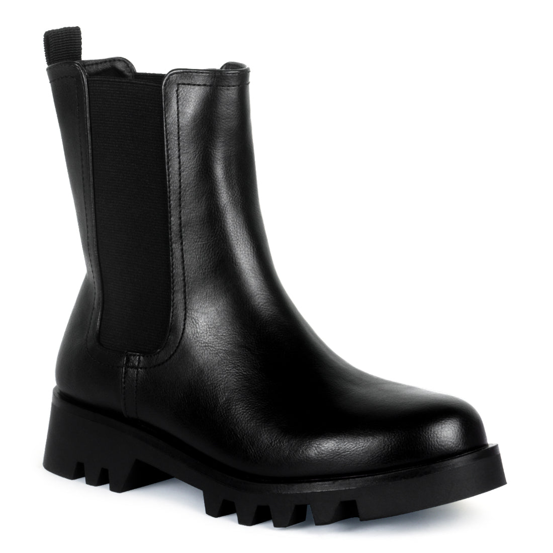 Black Chunky Chelsea Boots