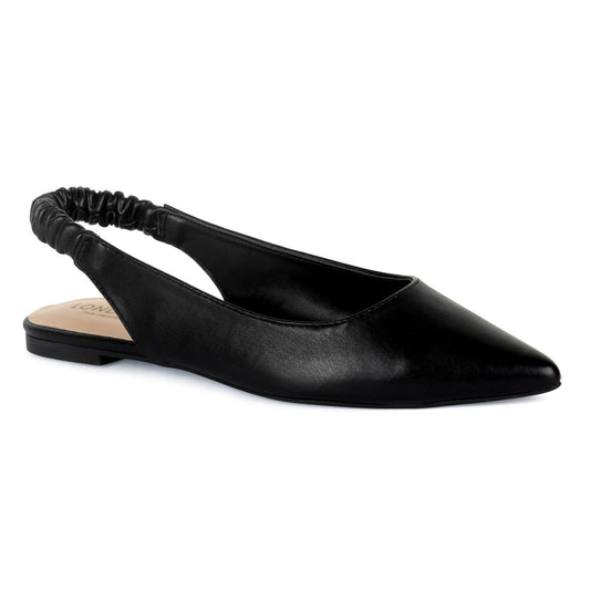 Sling back pointed Flats in Black - Black