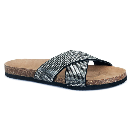 Embellished Slip-On Flat in Pewter - Pewter