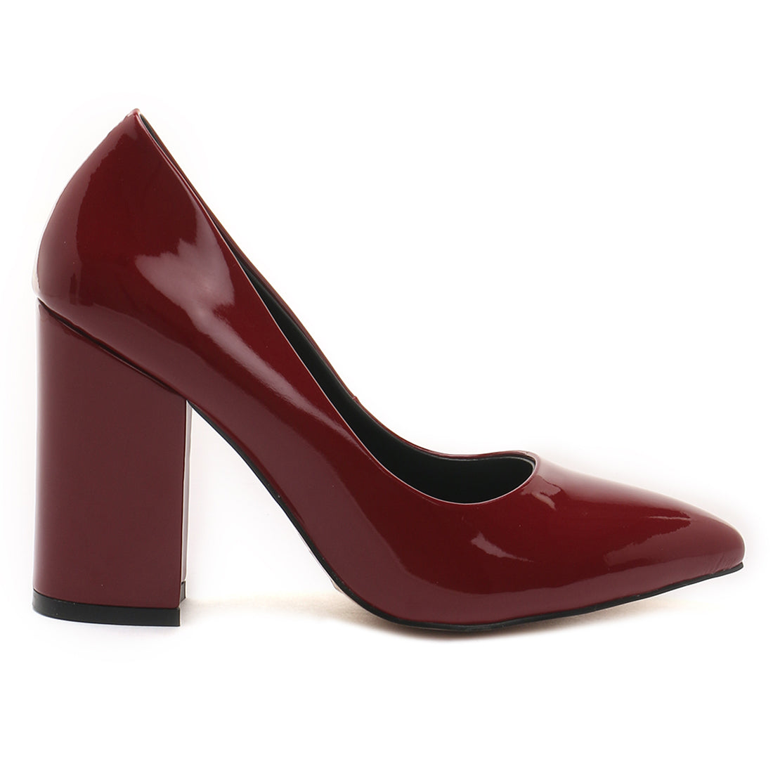 Block Heel Formal Pumps In Burgundy