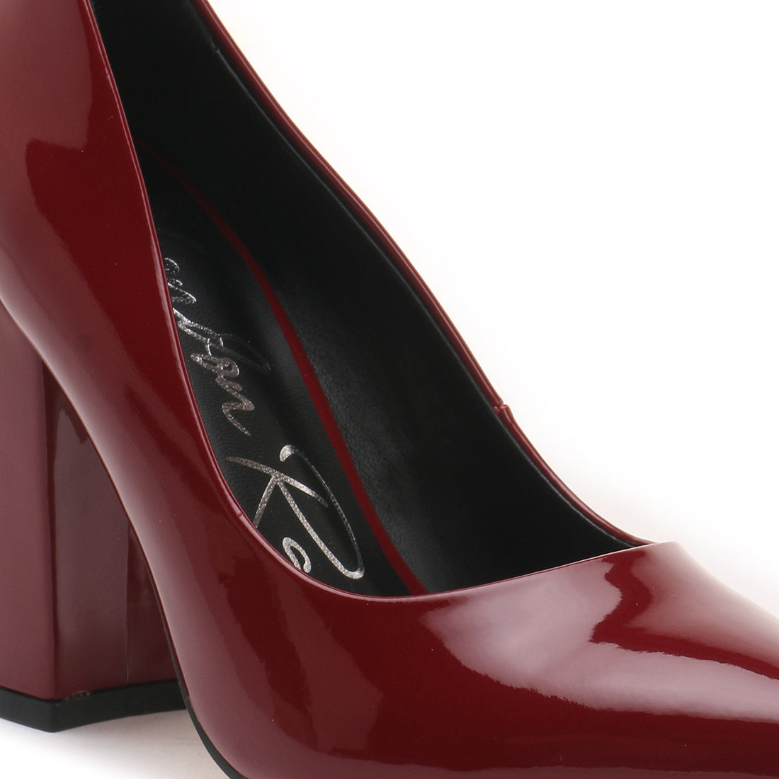 Block Heel Formal Pumps In Burgundy