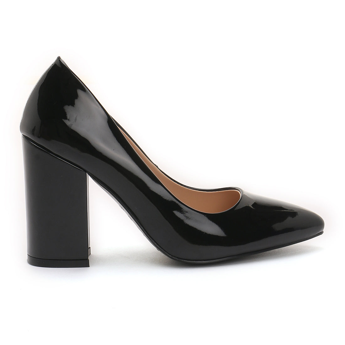 Block Heel Formal Pumps In Black