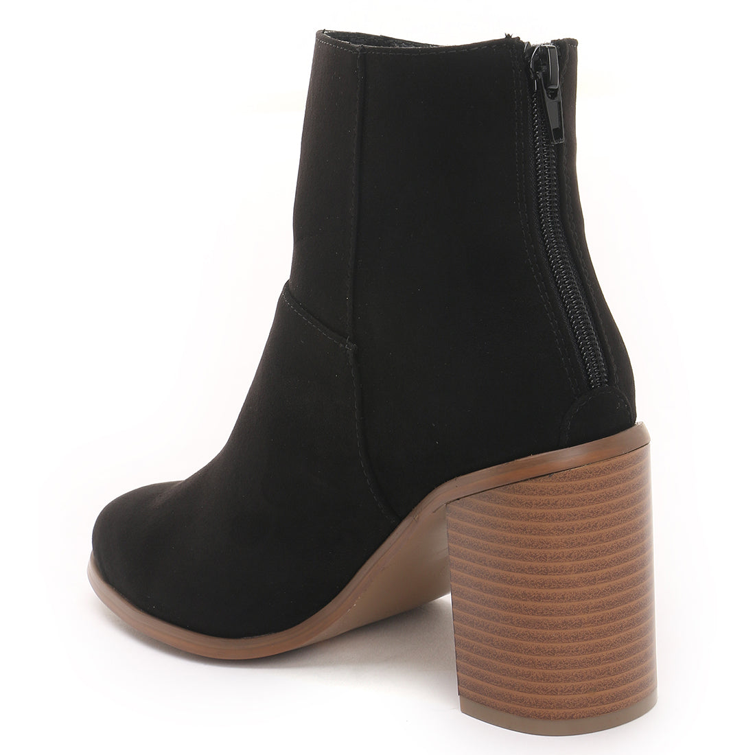 Block Heeled Ankle Boots In Black