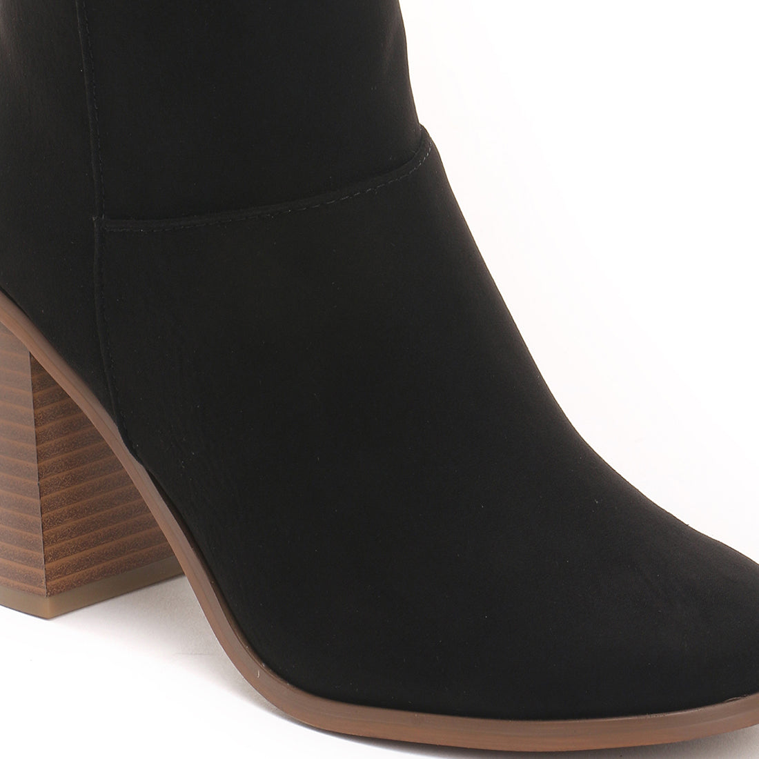Block Heeled Ankle Boots In Black