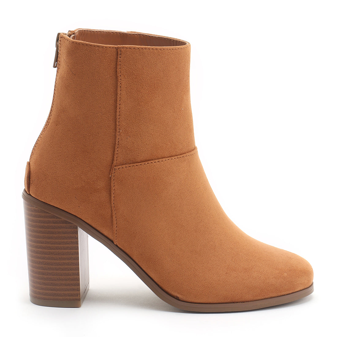 Block Heeled Ankle Boots In Tan