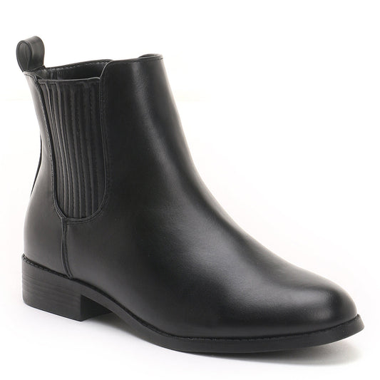 Black Almond Toe Chelsea Boots