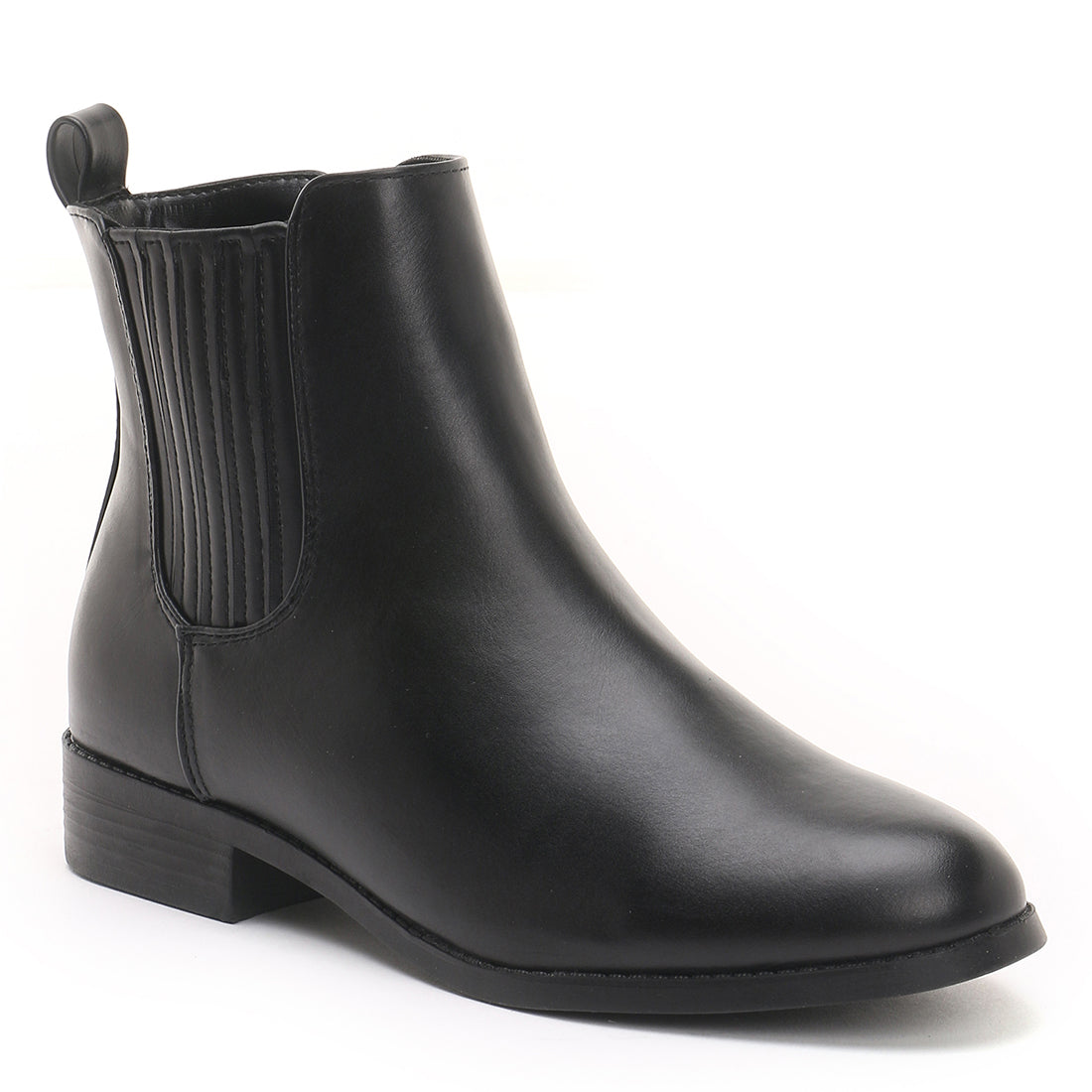 Black Almond Toe Chelsea Boots