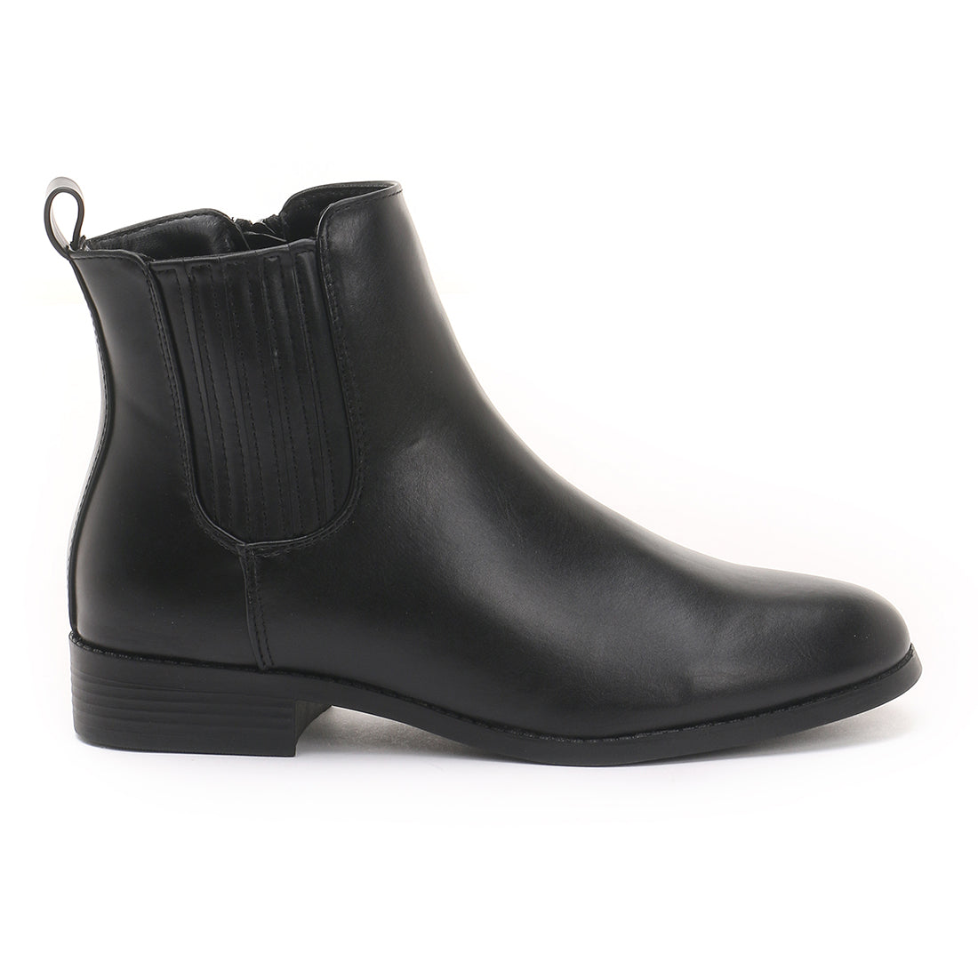 Black Almond Toe Chelsea Boots