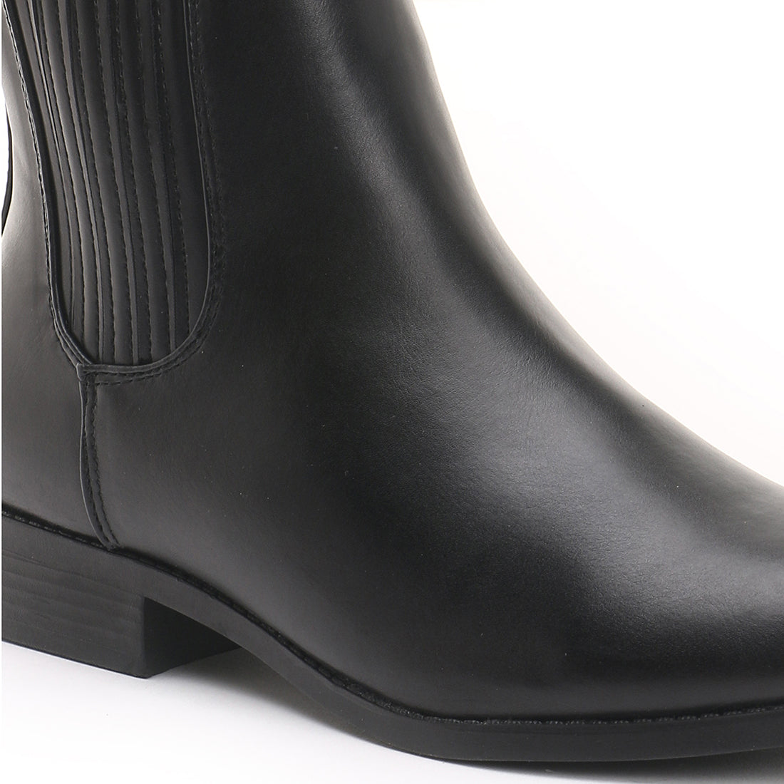 Black Almond Toe Chelsea Boots