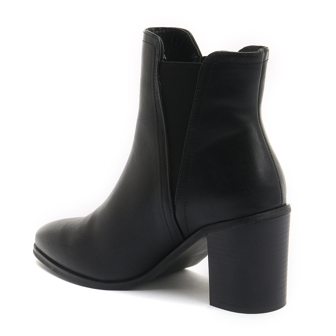 Block Heeled Chelsea Boots in Black