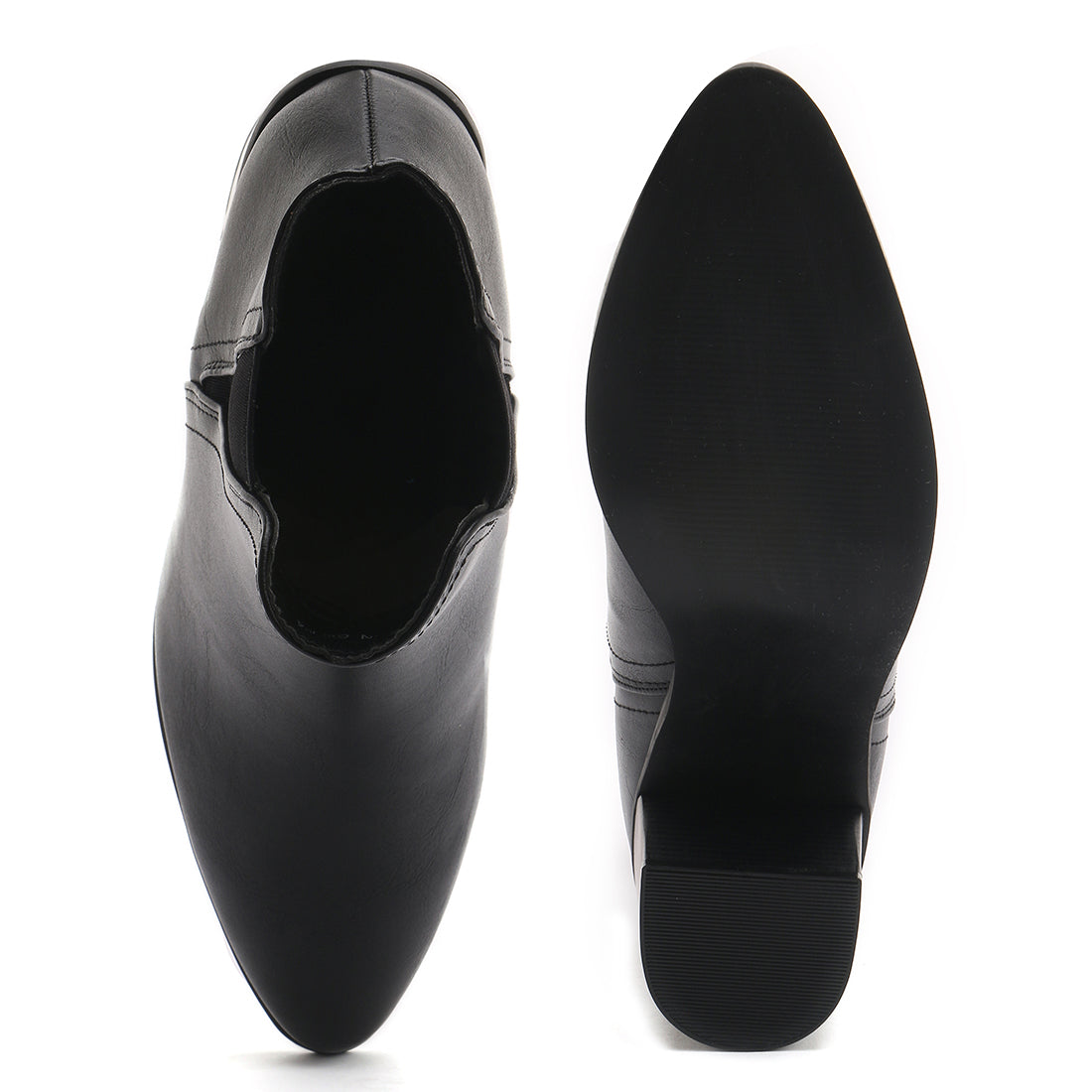 Block Heeled Chelsea Boots in Black